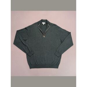 Peter Millar Merino Wool 1/4 Zip Sweater XL Green Golf Pullover